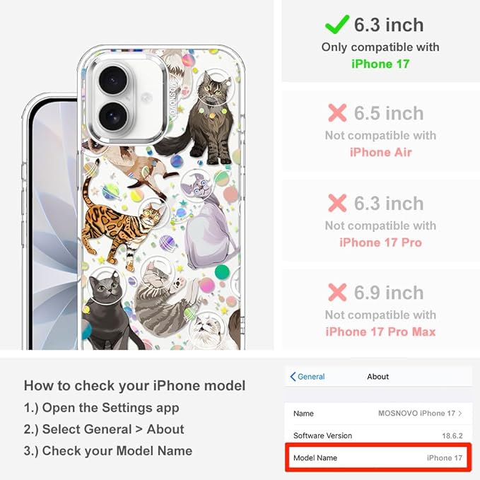 MOSNOVO for iPhone 17 Case | Military Grade 6.6ft Drop Tested | Camera Control - Image 2