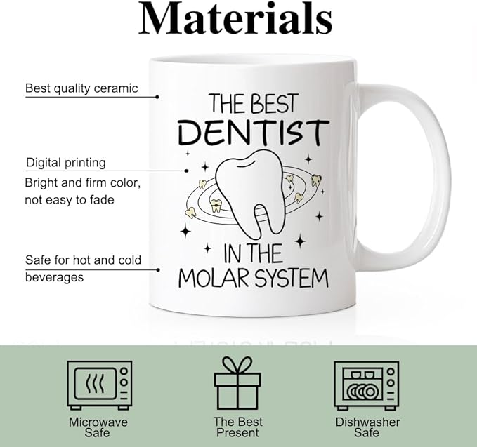 RZHV The Best Dentist, In The Molar System Funny Coffee Mug, Thank You Present - Image 3