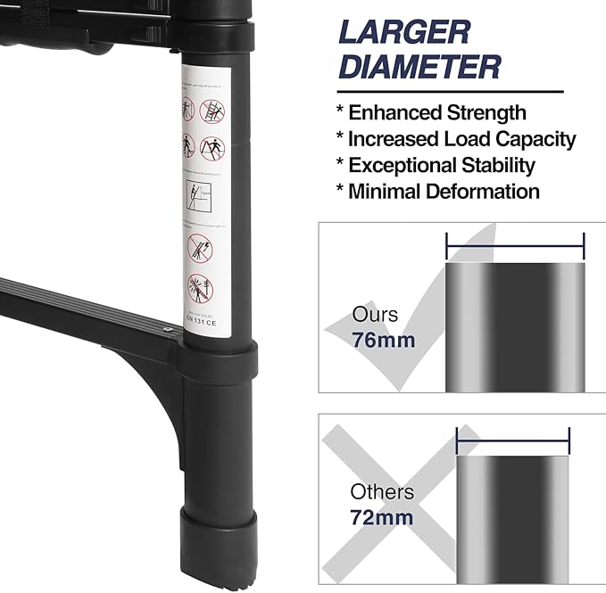BOCOM 12.5 FT Aluminum Telescoping Ladder - Image 2