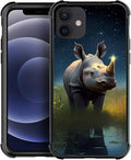 for iPhone 11 Case, Rhino Water Marshes Pattern Graphic Design Girl Boy Soft by FKBRCL4U