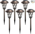 GIGALUMI 6 Pack Solar Pathway Lights Outdoor, Metal Glass & ABS Solar Landscape by GIGALUMI