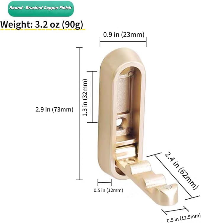 4 Pack Gold Folding Wall Hooks - Image 4