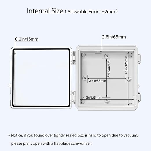 LeMotech Electrical Box, IP67 Waterproof Hinged Clear Cover Stainless Steel - Image 5