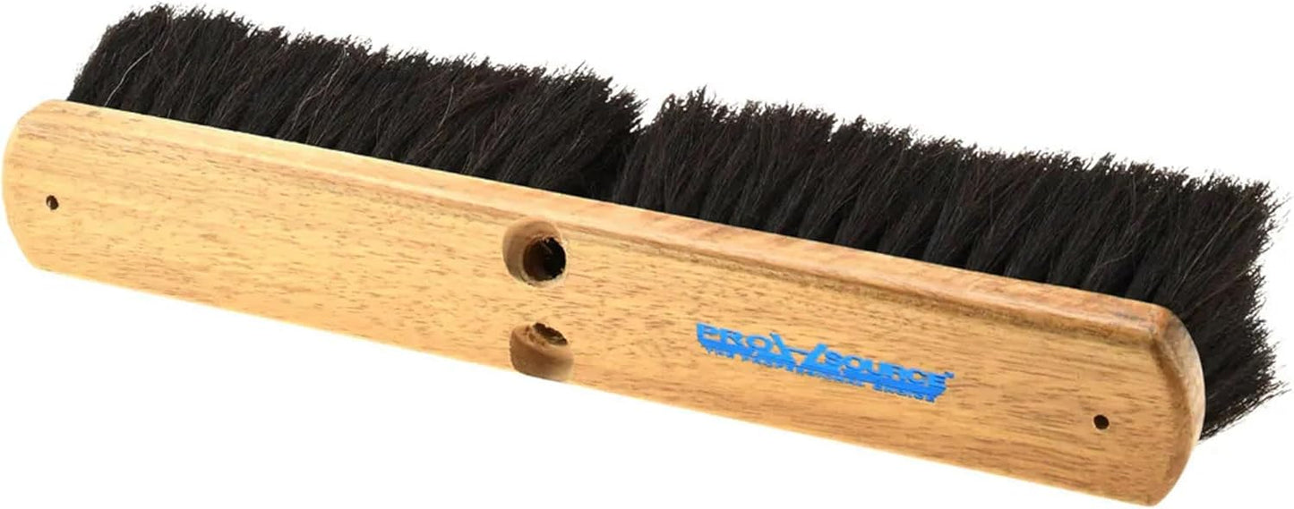PRO SOURCE Horsehair Push Broom Head with Threaded Wood Block: 18 inch Wide