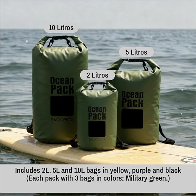 Waterproof Dry Bag Set of 3 – Roll Top PVC Dry Bags Waterproof - Image 6