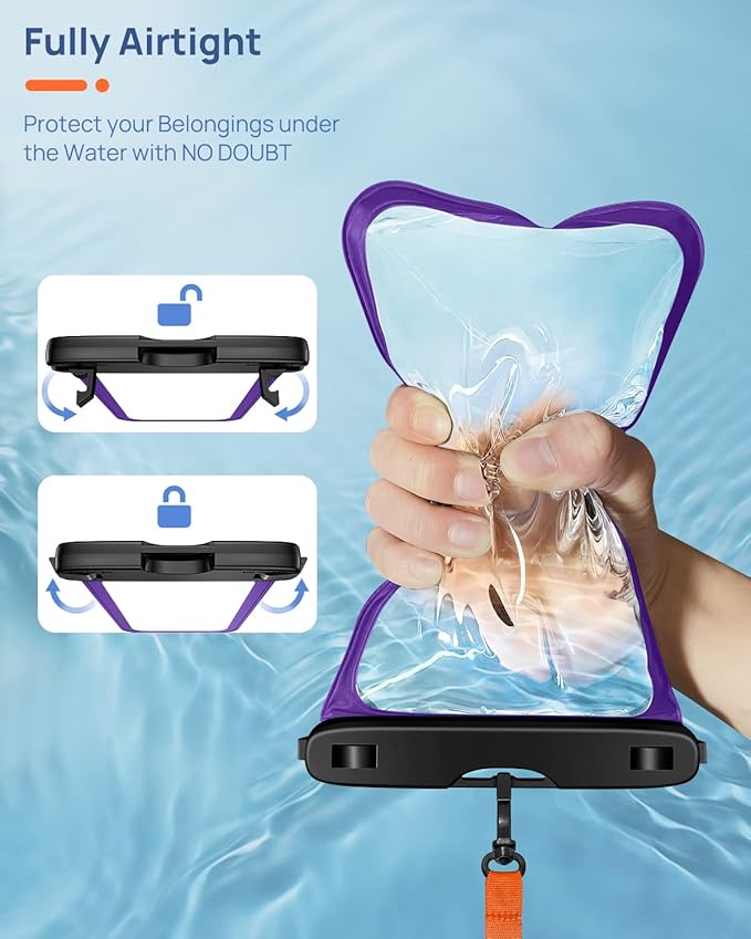 Lanhiem Large Waterproof Phone Pouch Universal IPX8 Waterproof Dry Bag - Image 4
