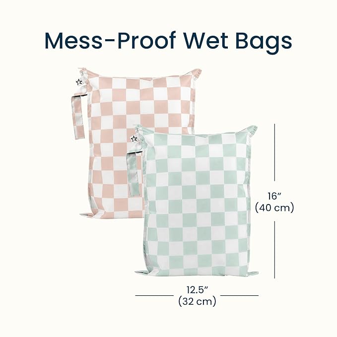 Tiny Twinkle Mess Proof Wet Bags | 2-Pack Reusable Waterproof Wet Bags - Image 6