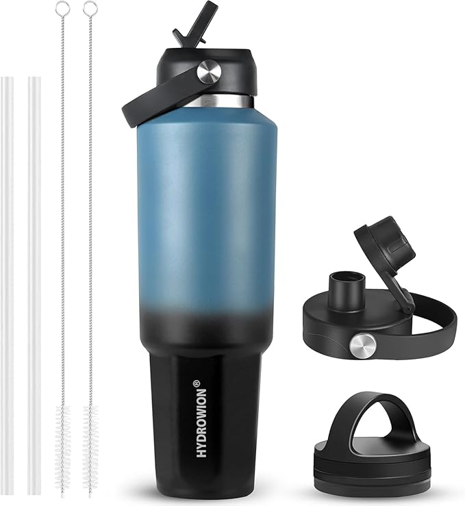 HYDROWION 32 oz Insulated Water Bottle, Car Water Bottle Holder by HYDROWION