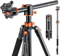 K&F Concept 73 inch /186cm Camera Tripod, Transverse Center Column Aluminium by KFCONCEPT