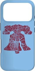 Philadelphia Street Map Liberty Bell Vintage Maroon Philly Case by Unknown