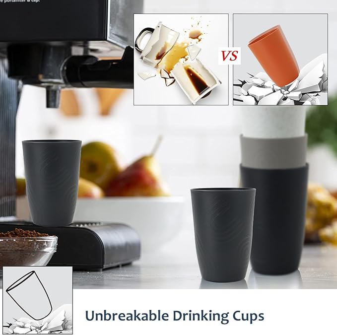 Homienly Drinking Glasses 16oz Wheat Straw Cups-Stackable and Reusable Cups - Image 5