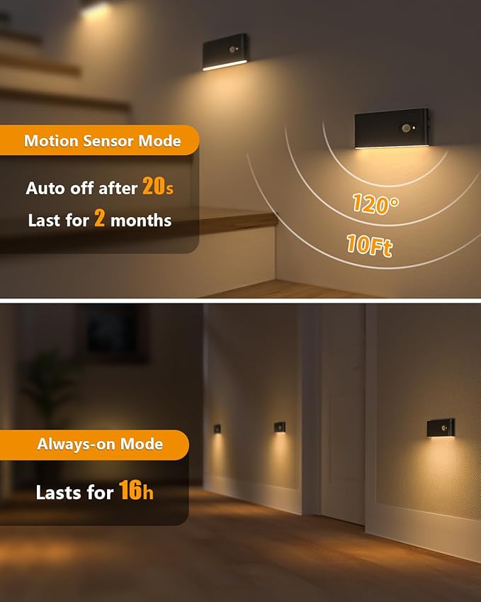 WILLED Rechargeable Night Light, Wireless Stair Lights Indoor, Warm White - Image 4