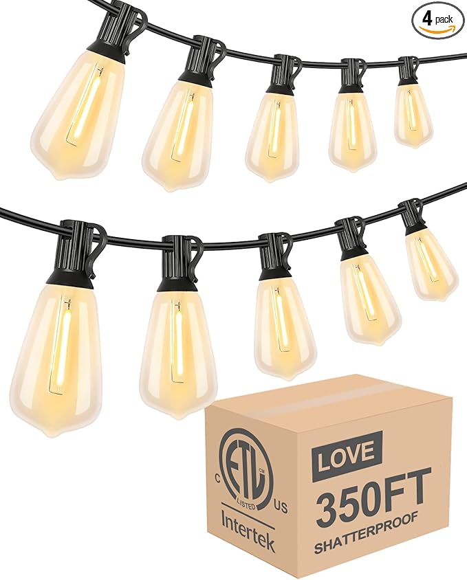 Lightdot 350FT Outdoor String Lights, LED Bistro String Lights by LightdotLighting