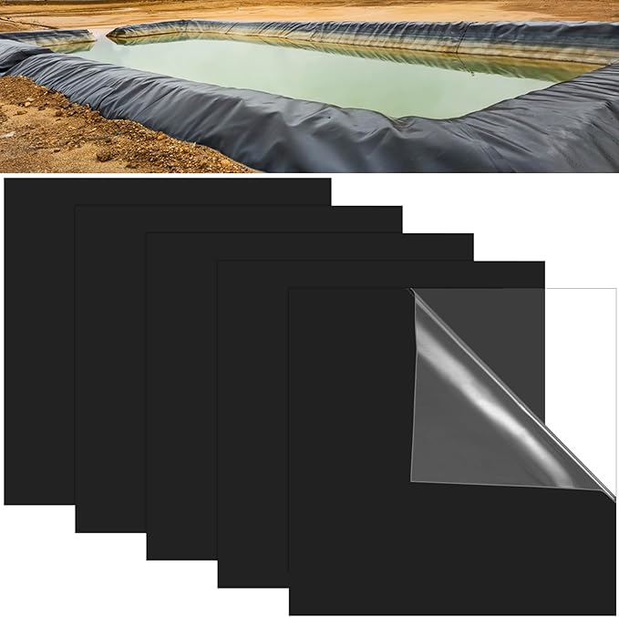 5 Pcs 8 x 8 Inches Pond Liner Repair Patch Self-Adhesive EPDM Liner Repair by Sibosen