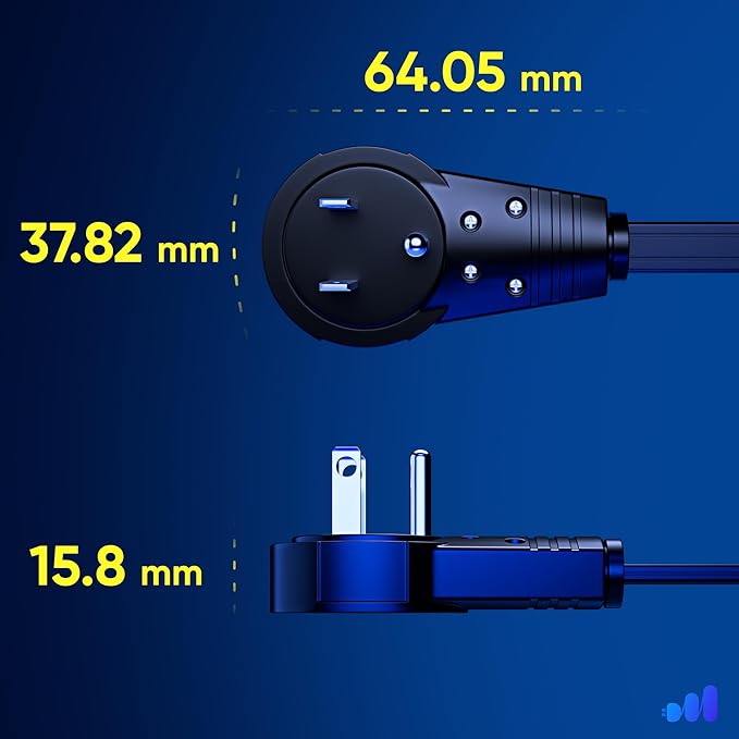 Maximm Cable 12 Ft 360° Rotating Flat Plug Extension Cord, 16/3 AWG Multi 3 - Image 4