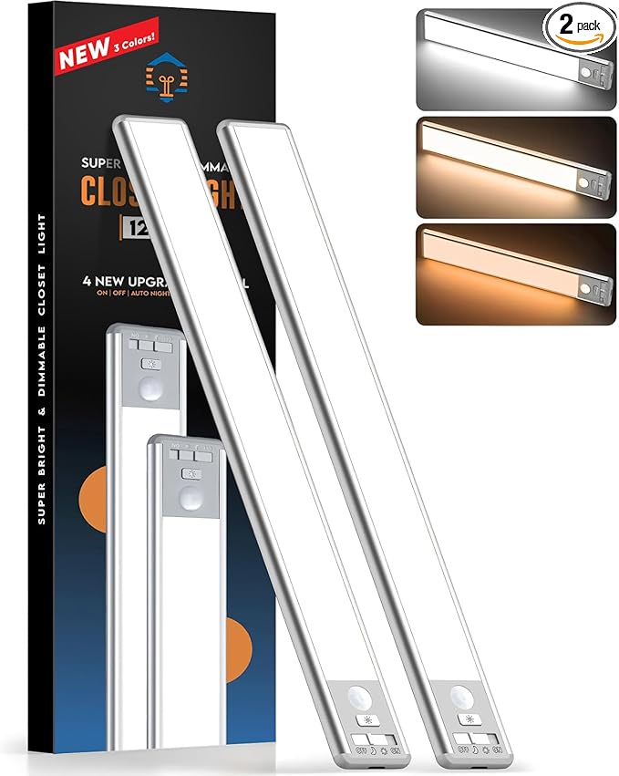 Reoshine 126 LED Under Cabinet Lighting Wireless, 2500mAh Rechargeable Closet by ReoshineGreatLightYouNeed