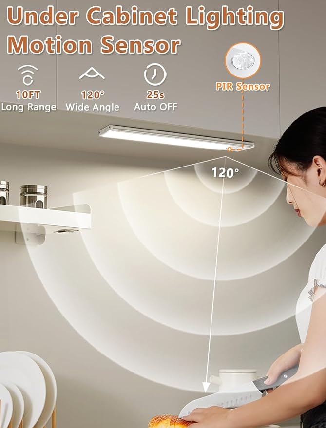 Under Cabinet Rechargeable Lighting: Motion Sensor Dimmable Lights Indoor - Image 2