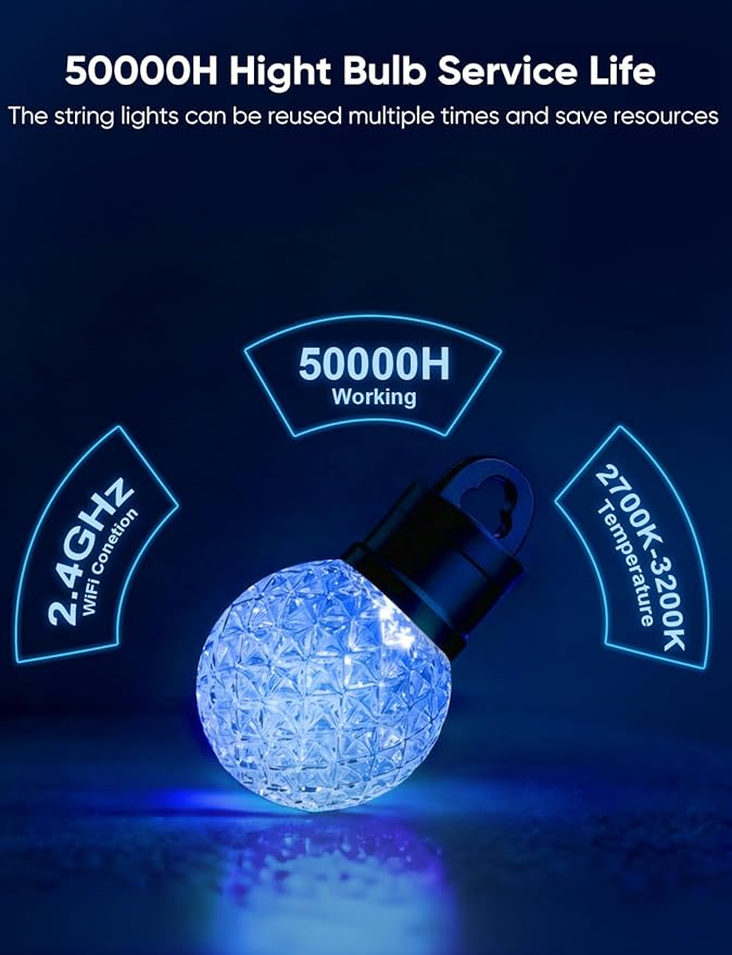 APPECK Outdoor String Lights 100ft, RGBW Color Changing Patio Lights - Image 4