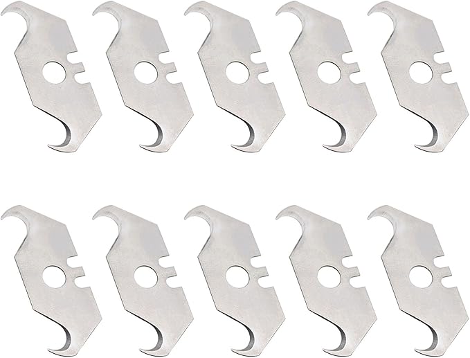 TAODAN 10PCS 1.92x0.74x0.23inch Multipurpose Carbon Steel Hook Shaped Blade by TAODAN