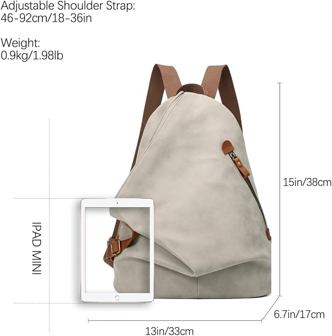 KL928 PU Leather Vintage Backpack – Large Casual Daypack Outdoor Travel - Image 2