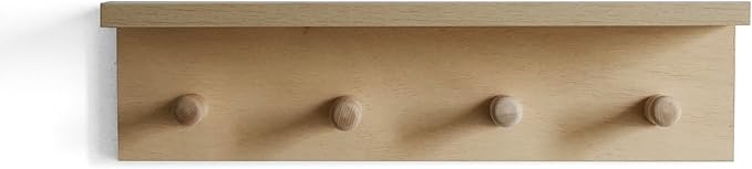 Entrance Coat Rack ，Coat Hooks, Wall-Mounted Wooden Hook Rack, Wall-Mounted - Image 2