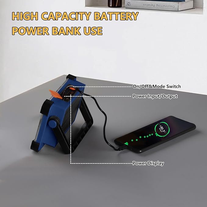 120W Solar Rechargeable Work Light, 144 LED Portable Flood Light - Image 7
