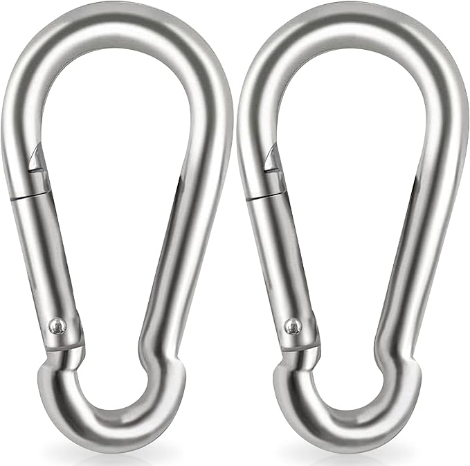 Locking Carabiner Clips, Stainless Steel Spring Snap Hook Locking Carabiner by Acquwistach