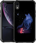 for iPhone XR Case, Galaxy Fox Wolf Pattern Graphic Design Girl Boy Soft by FKBRCL4U