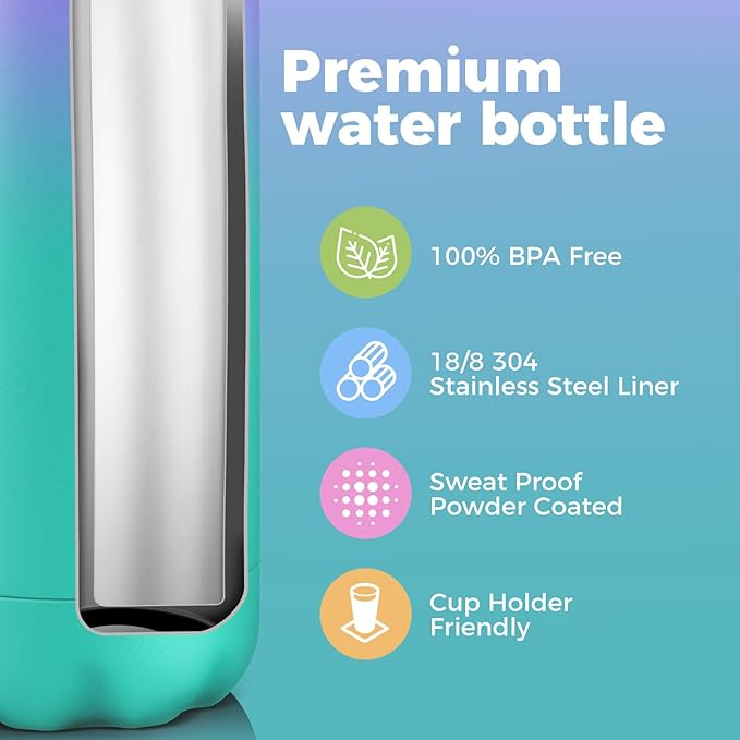 Volhoply 17oz Stainless Steel Water Bottles Bulk, Leakproof Insulated Metal - Image 4