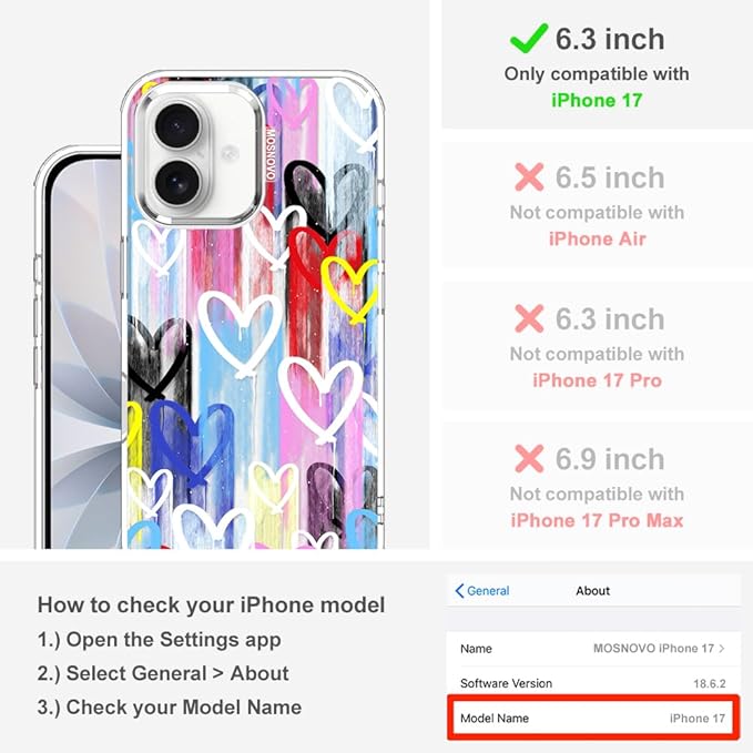 MOSNOVO for iPhone 17 Case, Shockproof Military-Grade Protection 6.6ft Drop - Image 2