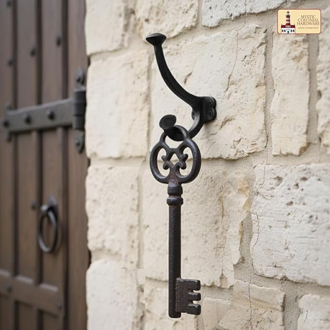 Mystic Colonial Rustic Medieval Cast Iron Wall Hooks | Vintage Black Finish - Image 3