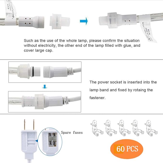 200ft LED Rope Lights Outdoor, 1440 LED Connectable and Flexible Tube Lights - Image 4