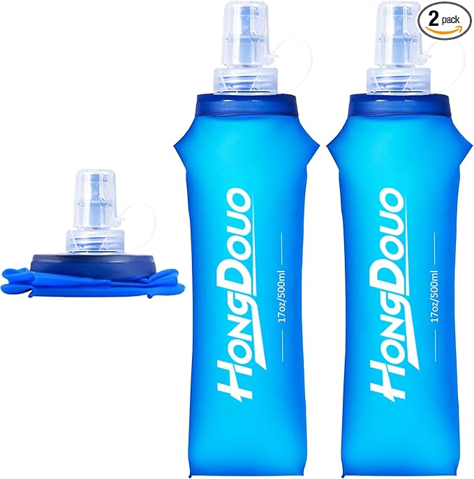 2 Packs Soft Flask, 17oz/500ml TPU Collapsible Soft Water Bottle by Unknown