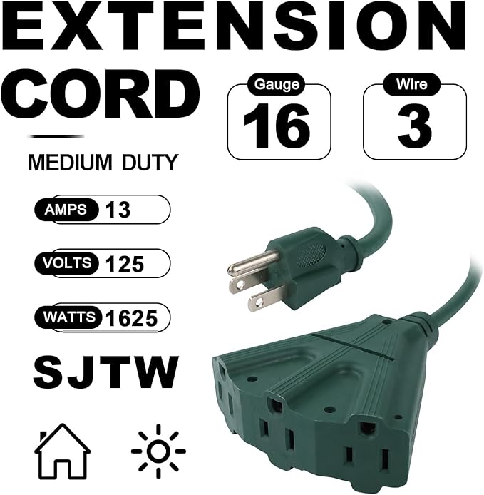 EP 2 Pack 10 Ft Outdoor Extension Cord - Image 2