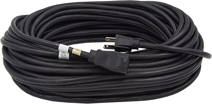75FT Outdoor Extension Cord-16/3 SJTW Durable Black Extension Cable - Image 2