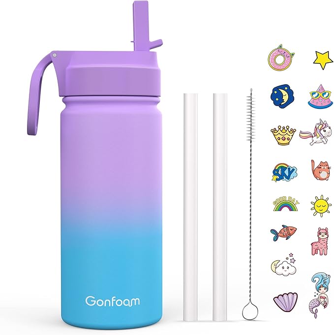 Kids Water Bottle, 16oz Water Bottles by Gonfoam