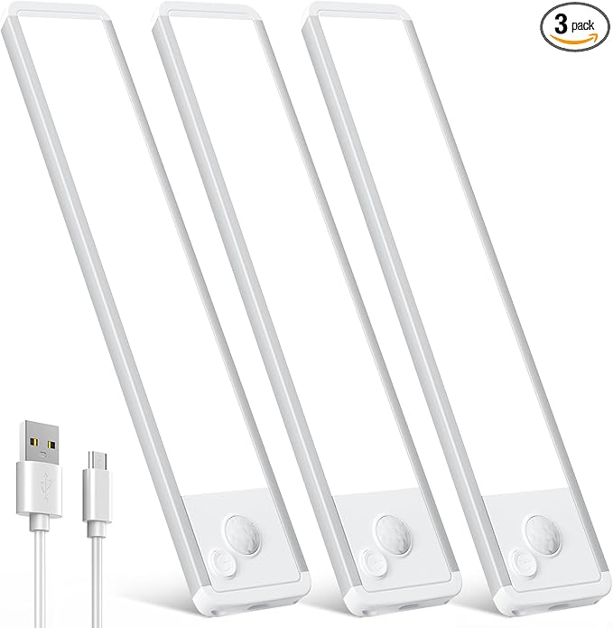 Under Cabinet Motion Sensor Lighting: 12 Inch Dimmable Rechargeable Lights by Vozuji