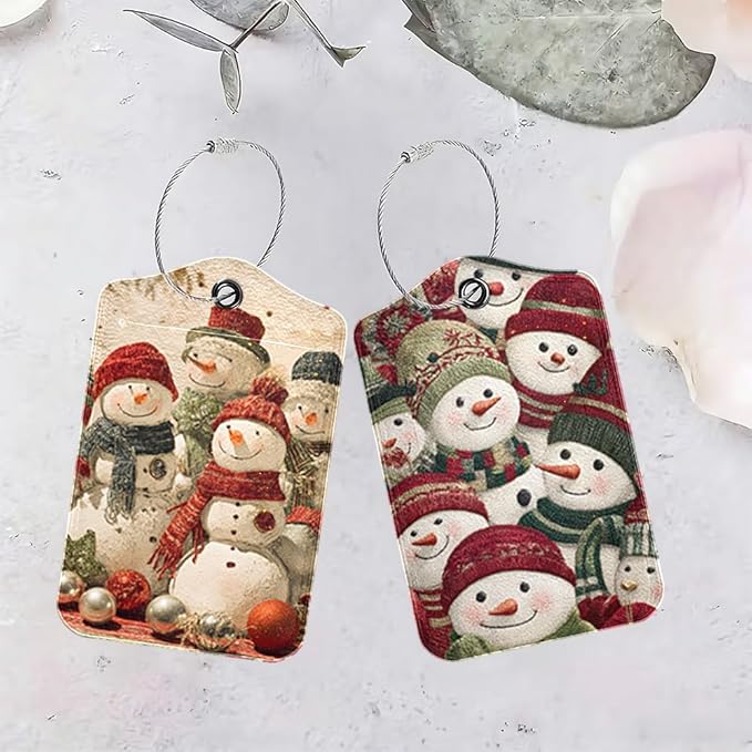 2 Pack Cute Snowman Luggage Tags - Image 4