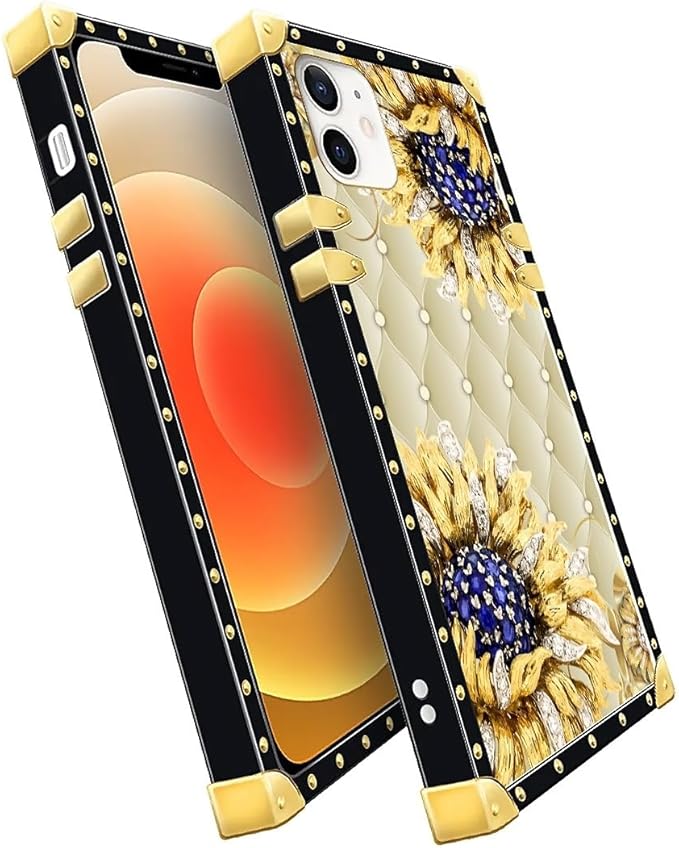 Compatible with iPhone 11 Case, Sunflower Diamonds Leather Luxury Golden - Image 3