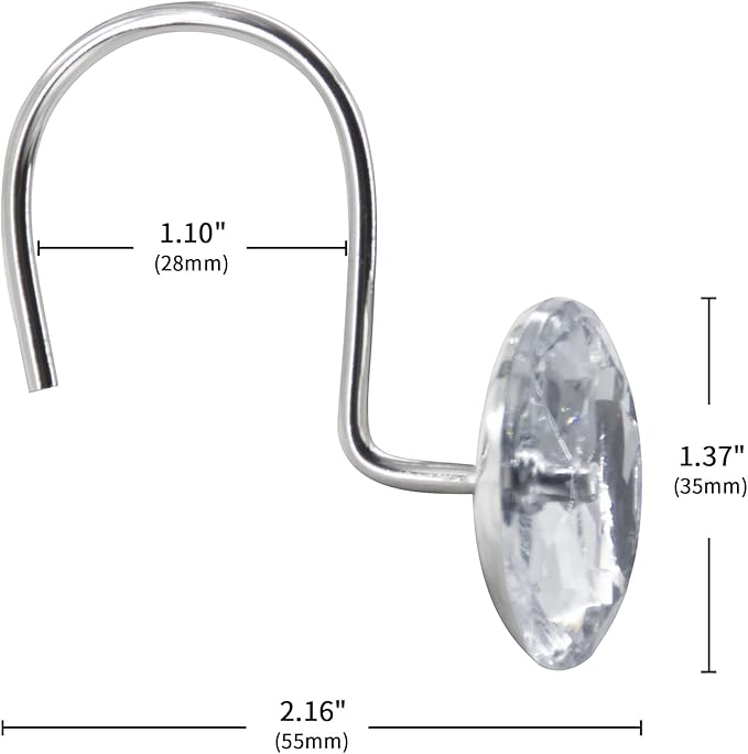 MitoVilla Silver Shower Curtain Hooks Rings, Rust Proof Shower Rings - Image 5