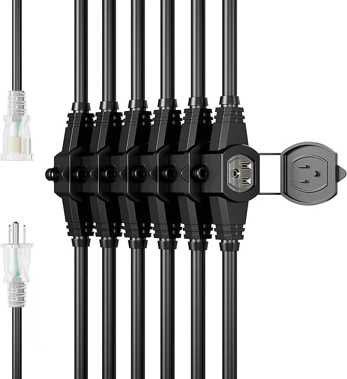 50FT Outdoor Extension Cord, 14 Gauge SJTW 5-15R Cable Male Plug to Female - Image 3