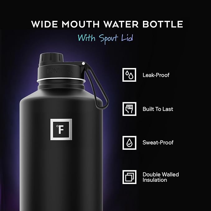 IRON °FLASK Camping & Hiking Hydration Flask - 64 oz Sky - Image 2