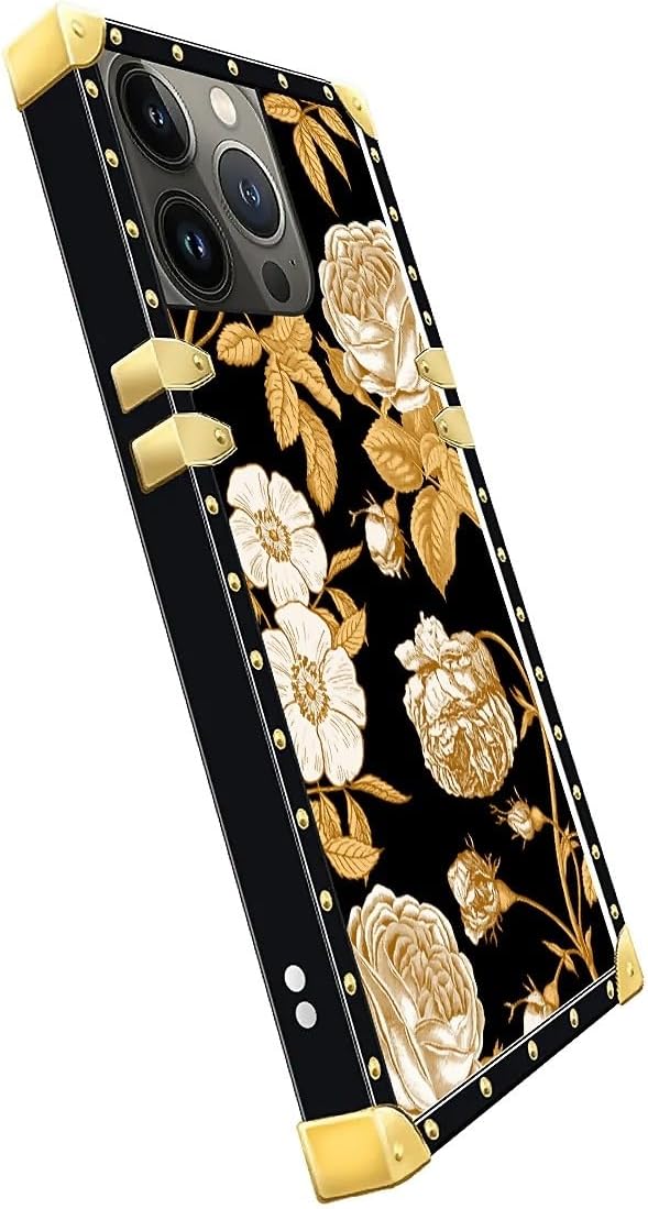 Compatible with iPhone 15 Pro Max Case, Blooming Rose Golden Flower Luxury - Image 4
