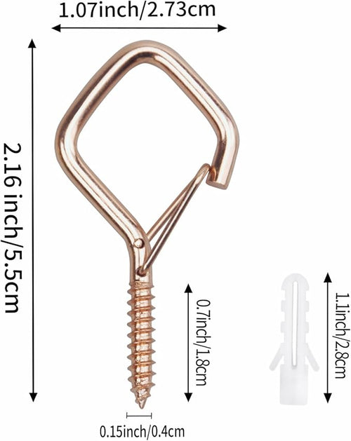 60 Pcs Rose Gold Eye Hooks Screw Heavy Duty, Ceiling Hooks - Image 2