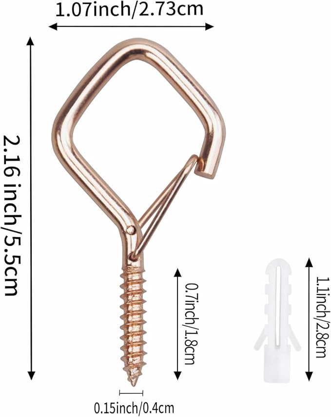 30 Pcs Rose Gold Eye Hooks Screw Heavy Duty, Ceiling Hooks - Image 2