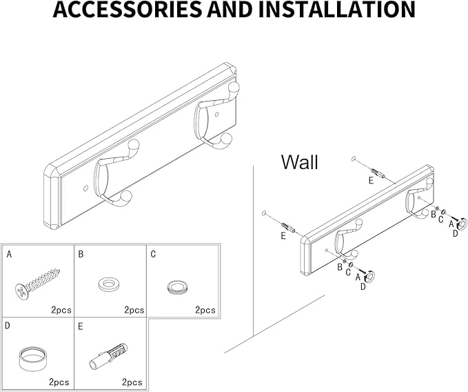 Badiano Wooden Coat Rack, Wall-Mounted Organizer - Image 7