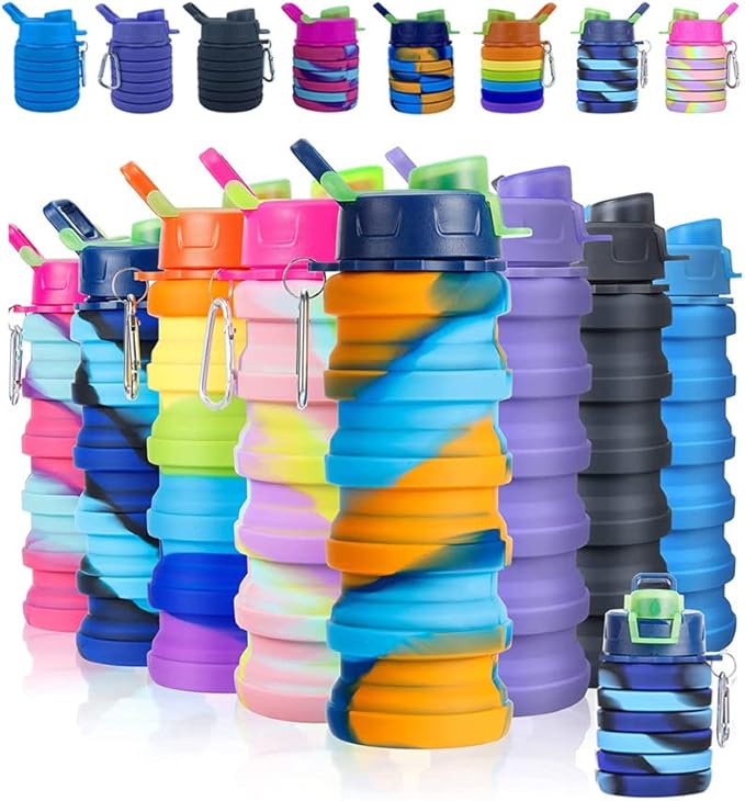 Collapsible Water Bottles 3 Pack Expandable Water Bottle 500ml - Image 3