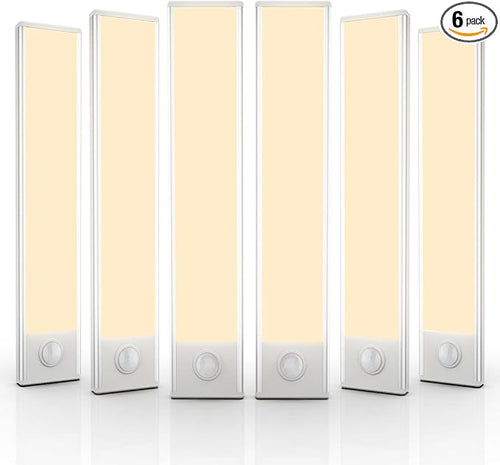 6 Pack Under Cabinet Lighting Wireless, 32 LED Rechargeable Battery Motion by BuyNow