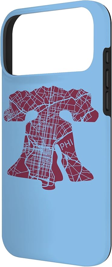 Philadelphia Street Map Liberty Bell Vintage Maroon Philly Case - Image 2