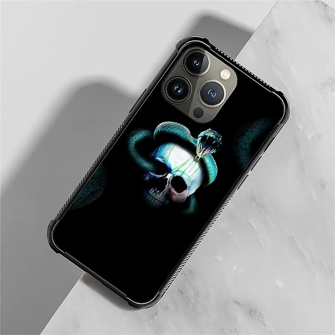 for iPhone 14 Pro Case, Skeleton Winding Snake Pattern Graphic Design Girl Boy - Image 7